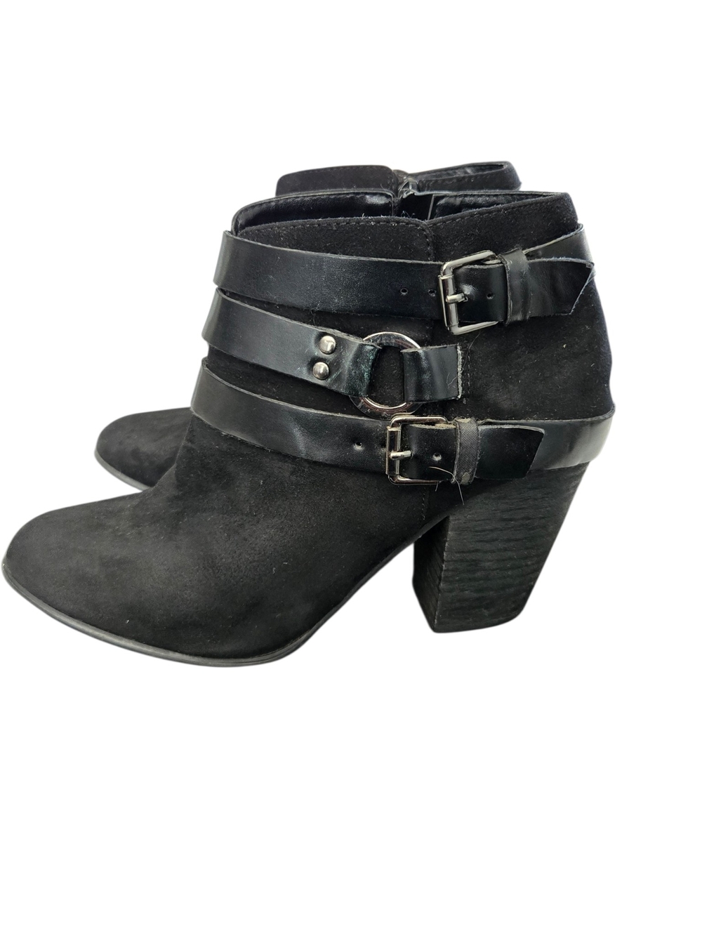 Carlos Santana Hollie Black Strappy Heeled Ankle Boots